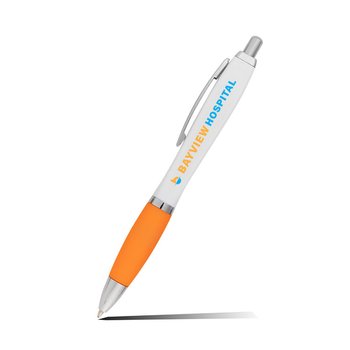 Low Minimum - Satin Grip Squared Retractable Pen - Full-Color Personalization Available from Positive Promotions