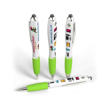 Low Minimum - The Squared Ad Pen With Stylus - Full-Color Personalization Available from Positive Promotions