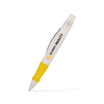 Low Minimum - 2-in-1 Refillable Hand Sanitizer Pen Combo - Full-Color Personalization Available from Positive Promotions