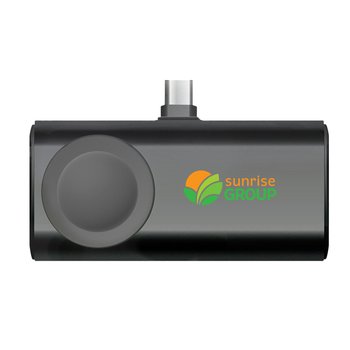 Double Duty Power Bank Phone & Smartwatch Charger 5,000 mAh - Full-Color Personalization Available from Positive Promotions