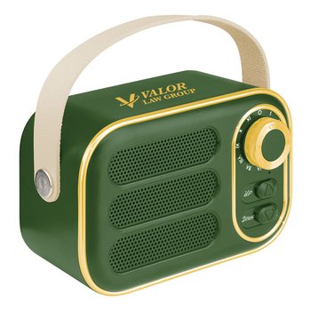 AWS Vintage Retro Wireless Bluetooth® & FM Radio Speaker Type-C - One-Color Personalization Available from Positive Promotions