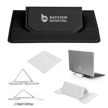 Foldable Laptop Stand With Adjustable Height & Ventilation - One-Color Personalization Available from Positive Promotions