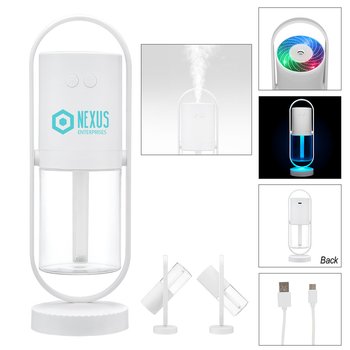 Glow Mist Rotating Humidifier With Color-Changing LED Lights - Type-C - One-Color Personalization Available from Positive Promotions