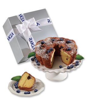 Blueberry Maple Coffee Cake Gift Box With Satin Ribbon - Foil-Stamped Personalization Available from Positive Promotions