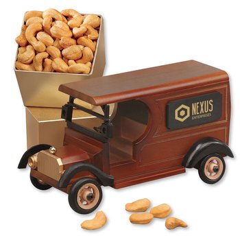 Vintage Delivery Truck Gift Set With Fancy Cashews - Gold Foil-Stamped Personalization Available from Positive Promotions