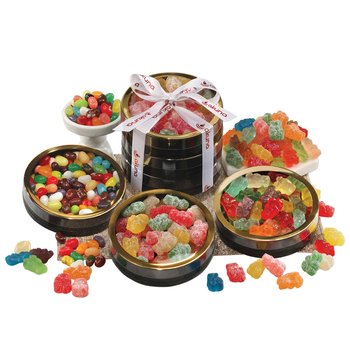 Gourmet Candy Tower With Albanese® Gummi Bears & Jelly Belly® Beans - Foil-Stamped Personalization Available from Positive Promotions