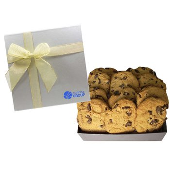 Premium Corporate Gourmet Variety Snack Gift Box With Chocolate Chip Cookies - Hot-Stamped Personalization Available from Positive Promotions