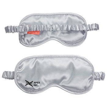 Aromatherapy Satin Sleep Mask, Scented with Essential Oils - GRAY/SANDALWOOD - Personalization Avail from Positive Promotions