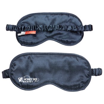 Aromatherapy Satin Sleep Mask, Scented with Essential Oils - NAVY/OCEAN - Personalization Available from Positive Promotions