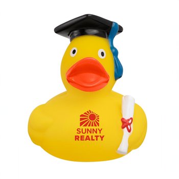 Prime Line Education Graduation Rubber Duck - Personalization Available from Positive Promotions