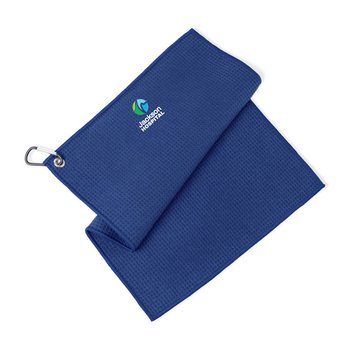 Golf Links Waffle Weave Towel - Personalization Available from Positive Promotions
