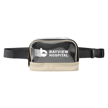Harlow Clear & Matte Recycled Faux Leather Belt Bag Fanny Pack - One-Color Personalization Available from Positive Promotions