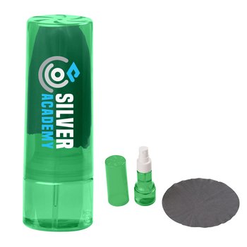 2-in-1 Cleaning Spray with Integrated Microfiber Cloth - 1 oz. - Personalization Available from Positive Promotions