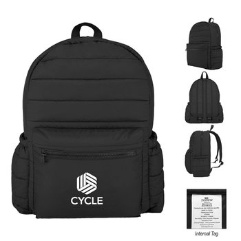 Recycled Luxe Puff Quilted Backpack - Personalization Available from Positive Promotions