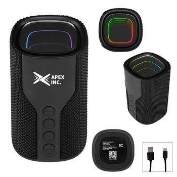 Recycled Infinity Glow Light-Up Color-Changing Water-Resistant Bluetooth Wireless Speaker from Positive Promotions