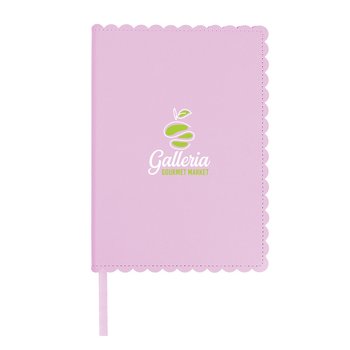 Recycled RPET Soft Touch Scalloped Edge Journal - 96 pages - Personalization Available from Positive Promotions