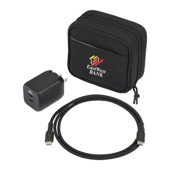 High Sierra 65W USB Wall Charger & Cable Kit - Personalization Available from Positive Promotions