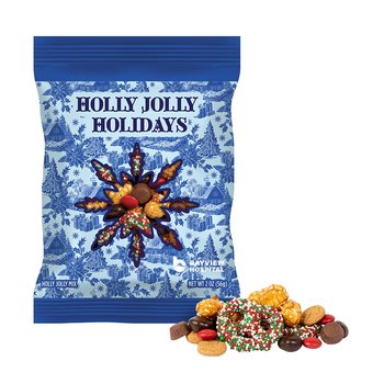 Holiday Sweet & Salty Snack Mix In Digibag 2 oz. - Full-Color Personalization Available from Positive Promotions