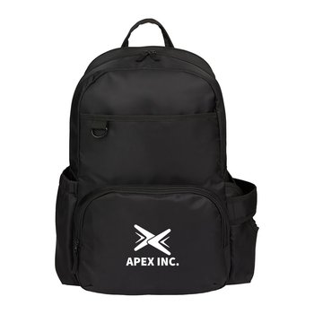Cliff Recycled Travel Backpack With Laptop Pocket & 40-oz. Tumbler Pocket - One-Color Personalization Available from Positive Promotions