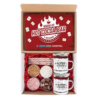 Hot Chocolate Cocoa Bar Gift Set With Two Camp Mugs 16 oz. & Assorted Toppings - Personalization Available from Positive Promotions