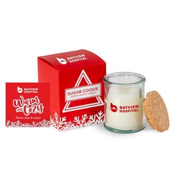 Wax Aromatherapy Glass Candle 4.4 oz. With Cork Lid & Gift Box - Personalization Available from Positive Promotions