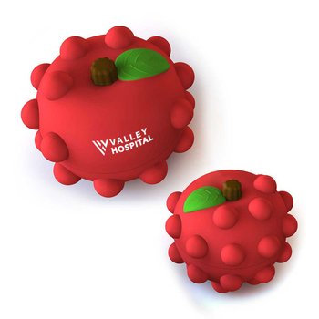 Apple Shaped Push Pop Fidget Stress Reliever Ball - One-Color Personalization Available from Positive Promotions