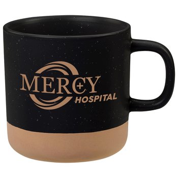 Two-Tone Natural Clay Base Ceramic Coffee Mug - 12 oz. - Personalization Available from Positive Promotions