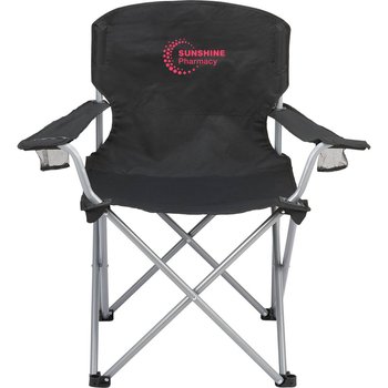 XL 500 lb Capacity Folding Stadium Chair with Cup Holders & Carry Bag - Personalization Available from Positive Promotions