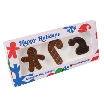 3-Piece Holiday Shapes Hot Chocolate Mug Hangers Set For Hot Cocoa & Coffee - Full-Color Personalization Available from Positive Promotions