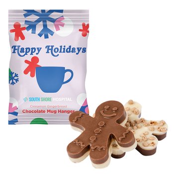 Holiday Shapes Hot Chocolate Mug Hanger Gingerbread Man - Full-Color Personalization Available from Positive Promotions