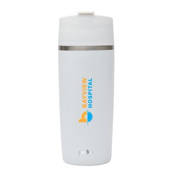 Perka® Macchiato Double Wall Stainless-Steel Coffee & Tea Press Mug 12 oz. - One-Color Personalization Available from Positive Promotions
