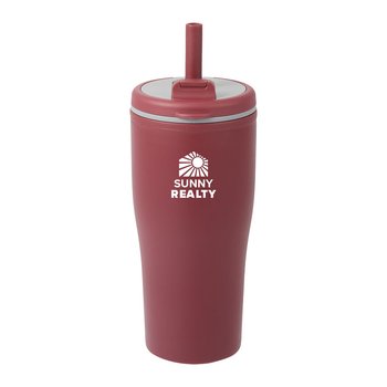 Recycled Leak-Proof Stainless-Steel Tumbler 20 oz. With Round Carry Loop - One-Color Personalization Available from Positive Promotions