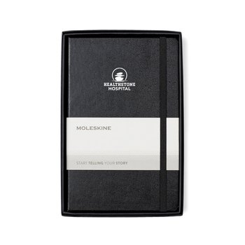 Moleskine® Medium Hardcover Notebook Gift Set With Pen - One-Color Personalization Available from Positive Promotions
