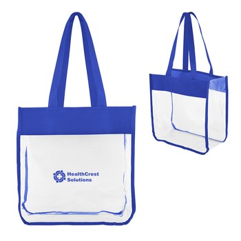 Stadium Approved Clear Tote Bag with Contrast Straps - 12