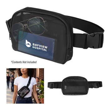 Mesh Fanny Waist Pack with Zipper & Adjustable Strap - Personalization Available from Positive Promotions