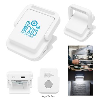 Recycled Hands-Free Standing LED Clip-On Light with Adjustable Beam - Personalization Available from Positive Promotions