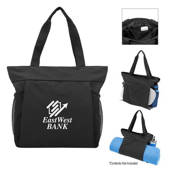 Recycled Hydration Fitness Tote Bag With Tumbler Holder & Paddle Pocket 15