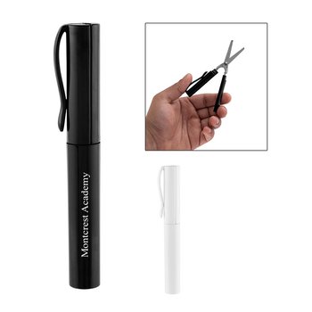 Compact Folding Travel Scissors With Protective Cover - One-Color Personalization Available from Positive Promotions