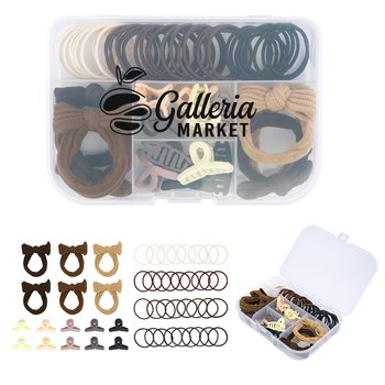 Hair Styling Accessory Kit With Hair Ties, Clips, & Accessories 5