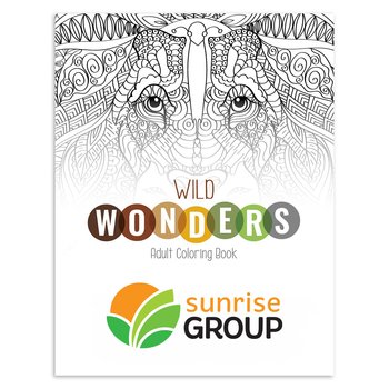 Animal & Wildlife Wonders Adult Coloring Book For Relaxation & Stress Relief - Full-Color Personalization Available from Positive Promotions