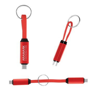 Recycled Magnetic Fast-Charging USB-C Cable with Snap-Together Connectors & Key Ring - 60W from Positive Promotions