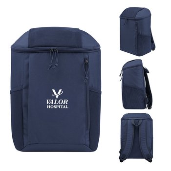 Conquer Recycled rPET Insulated 15-Can Backpack Cooler Bag - One-Color Personalization Available from Positive Promotions