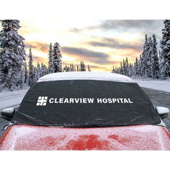 Protektor All-Weather Sun & Snow Wraparound Car Windshield Sunshade With Secure Lock-In Design - One-Color Personalization Available from Positive Promotions