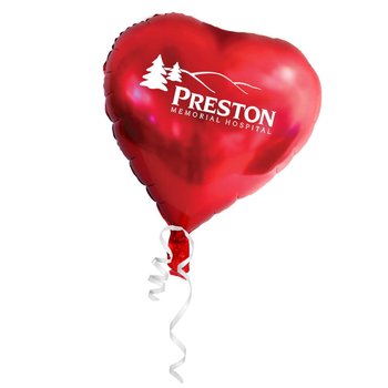 Heart-Shaped Foil Balloon - Personalization Available from Positive Promotions