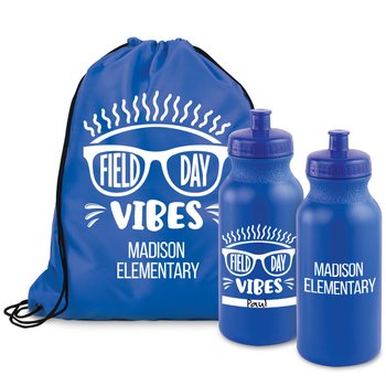 Field Day Water Bottle/Backpack Combo - One-Color Personalization Available from Positive Promotions