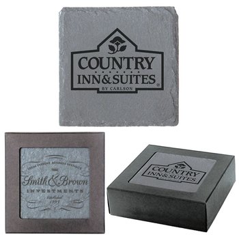 Square Slate Coasters 1-Piece Set - Personalization Available from Positive Promotions