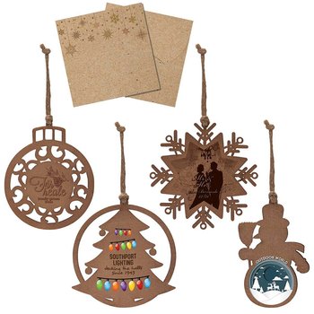 Wood Holiday Ornament - One-Color Personalization Available from Positive Promotions