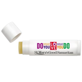Do What You Love, Love What You Do Themed Lip Balm - Full Color Personalization Available from Positive Promotions