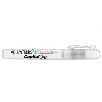 Volunteers: Hands That Share, Hearts That Care Antibacterial Hand Sanitizer Pocket Sprayer from Positive Promotions