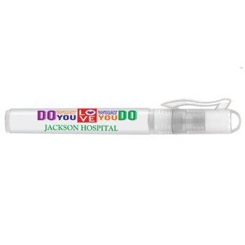 Do What You Love, Love What You Do Antibacterial Hand Sanitizer Pocket Sprayer - Personalization Available from Positive Promotions